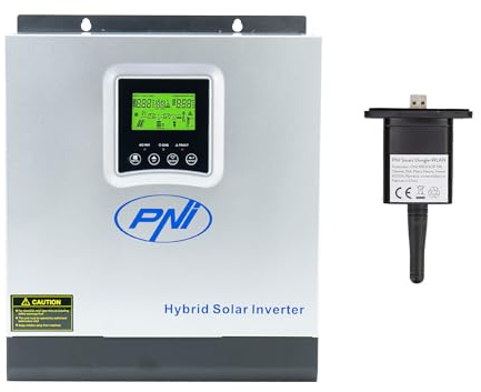 PNI Greenhouse SC1800C Pro Onduleur Solaire, 3 KW 13 A 3000 VA, 24 V, MPPT 60 A, Hybride, sinusoïdal Pur Hors réseau