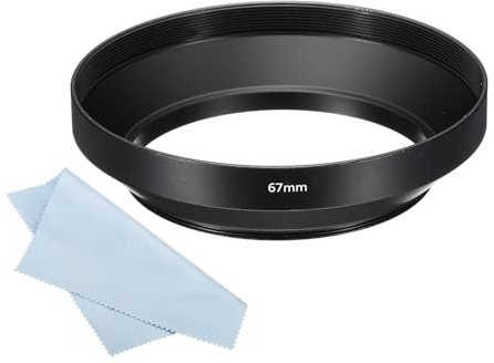 PATIKIL 67mm Paraluce, Ampia Superficie Opaca Antiriflesso Interno con Panno per Pulizia per Obiettivo Fotocamera, Nero
