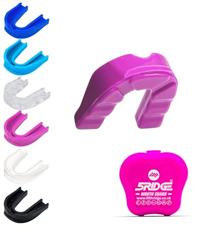 Mouth Guard - Slim Fit Sports Mouth Guard with Case - Gum Shield for Protection in Contact Sports - Durable Boxing, MMA, Judo, Karate, Rugby, Hockey, Football Mouthguard (Pink, Youth Under 10)
