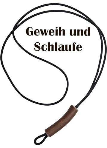 Generisch Themahund Pfeifenband mit Geweih, Schwarz, Geweih und Schlaufe | Passend für Acme Pfeifen & Whistle Set, eingearbeitetes Rentiergeweih, 3 mm stark, handgefertigt