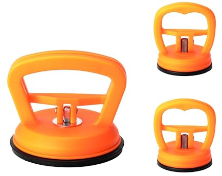 ZukqrymluvIQ 3-Piece Car Dent Repair Kit - Heavy Duty Suction Cup Puller Set for Auto Body Dents, Glass & Tiles,Ergonomic Handle, Portable Design (Large + 2 Small)