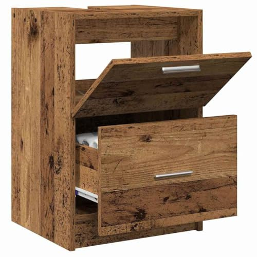 vidaXL Cabinet de Salle de Bain avec Porte Bois Ancien 40 x 37 x 59 cm, Meuble de Salle de Bain Moderne, unité de Rangement Solide, organisez avec Style Vertical épuré