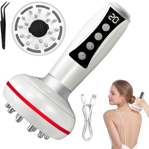 Masseur Anti Cellulite 9 Niveaux Appareil de Gua Sha à Usage Domestique Anti Cellulite Puissant Appareil Masseur Ventouse Electrique Anti Cellulité Sculpture (Blanc)