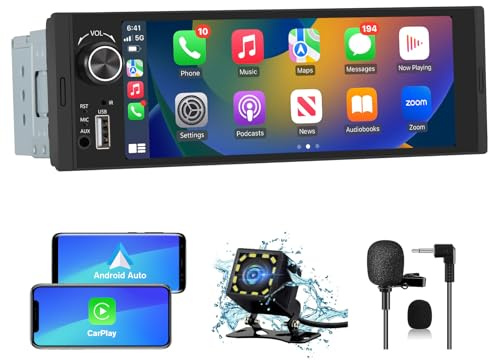 Autoradio Carplay Voiture AWESAFE 1DIN 6.36 HD écran Tactile Écran de Voiture,Carplay sans Fil, Airpaly, Android Auto sans Fil, PhoneLink