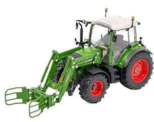 Fendt 313 Vario Ballengreifer Traktor Im Maßstab 1:32 Leichtmetall Grünes Modell Mit Weißem Dach Sammlerstück