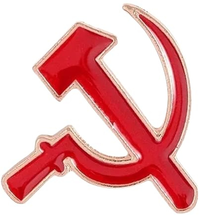 Retro Socialista Estrella Esmalte Pin Con Hoz Y Martillo Para Abrigo O Gorra, Normal, Metal no precioso