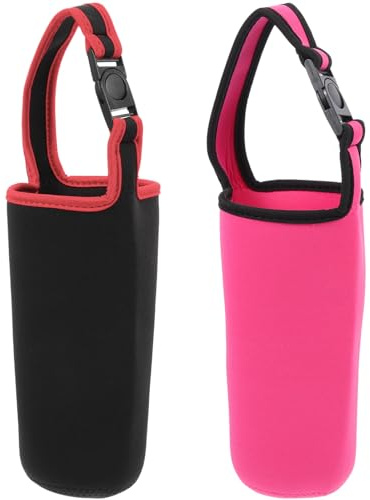 DOITOOL Funda Aislante de Neopreno para Botella de Agua con Correa y Asa, Portavasos Simple Compacto para Caminar, Pack de 2 Unidades
