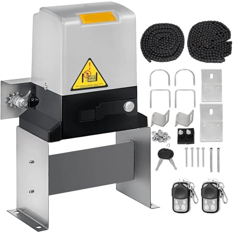 Electric Sliding Gate Opener Kit, AC Motor Automatic Door Operator for Driveway, Remote Control Included