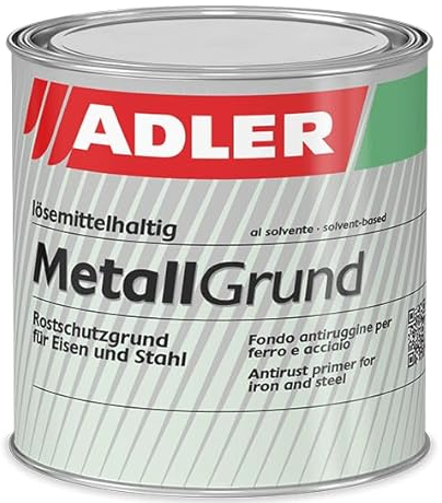 ALDER Metallgrund - 750 ml Grau - Grundierung & Korrosionsschutz für Eisen und Stahl, für innen und außen