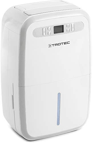 TROTEC TTK 95 E Déshumidificateur d'air, Déshumidificateur Electrique, Déshumidificateur Portable, Absorbeur d'humidité, Déshumidification max. 30 l/j, pour 90 m² max., Hygrostat intégré