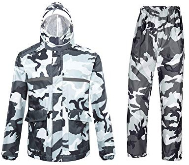 Ynport Crefreak, impermeabile unisex per attività all'aperto, mimetica con cappuccio, giacca antipioggia a poncho