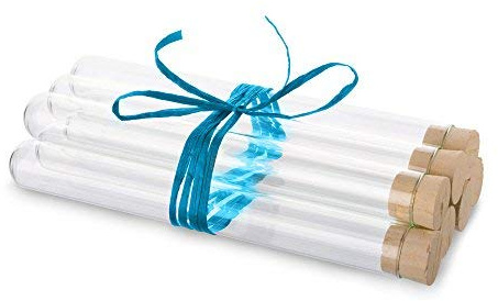 Tuuters 10 Stück Glas Reagenzglas mit Korken Verschluss (180 x Ø18 mm) | Reagenzgläser zum Befüllen, Glasröhrchen für Gewürze, Deko, Blumen, Geschenke, Geldgeschenk, kleine Gläser als Gastgeschenke