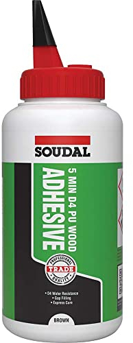 Soudal 5 Minute Bond D4 PU Wood Adhesive Liquid 750 Gr Bottle