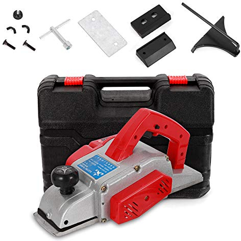 Elektrohobel Hobel Einhandhobel Hobelmaschine Handhobel (750 W, Hobelbreite 90 mm, Hobeltiefe: 2 mm, +2x Mangan-Legierung Hobelmesser)