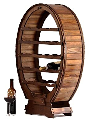 Liberoshopping Cantinetta portabottiglie Vino in Legno Botte Cantina enoteca Cucina (24 Posti)