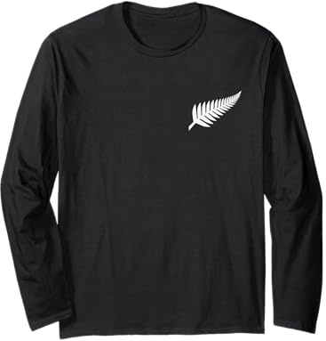 New Zealand Silver Farn NZ Black Proud Kiwi Rugby Geschenk Langarmshirt