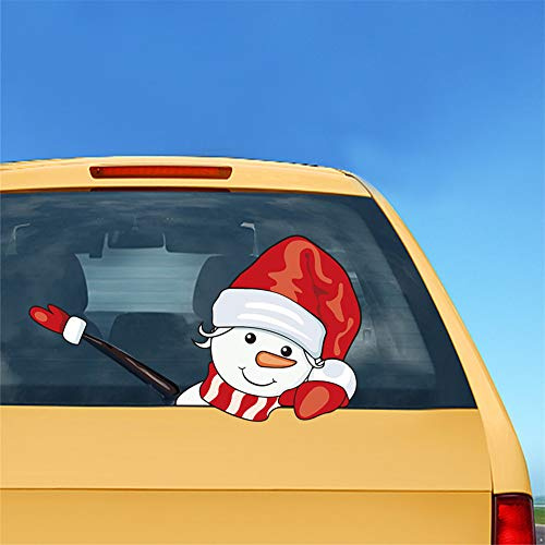 Reflective Santa Claus Deer Sticker Car, Rear Window Sticker Move, Christmas Car Rear Window Wiper Sticker, 3D Car Sticker Wiper Rear Window Vinyl Sticker for Truck SUV