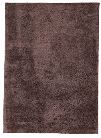carpetfine Hochflorteppich Silky Braun Flauschig weicher Langflor Shaggy Teppich 60x90 cm für Wohnzimmer, Schlafzimmer & Kinderzimmer