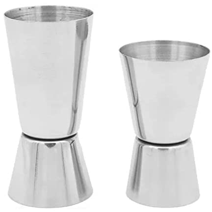 Lovelegis 2 doseurs à Cocktail doseur Professionnel Bar Outil Barman 25 50 ML 15 30 ML Jigger peg Boisson Shaker Shot Double Mesure INOX Accessoires mixologie Cadeau élégant