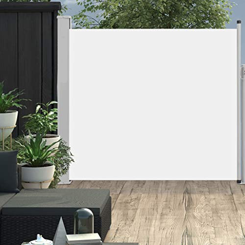 Goliraya Patio Retractable Side Awning, Outdoor Privacy Screen for Balcony, Terrace and Garden, Sunshade Screen Panel, Sun and Wind 170x300 cm Cream
