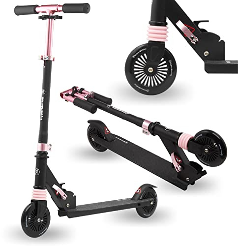 HyperMotion Trottinette Enfant 4 Ans Léger Trotinette Pliable Wally jusqu'à 8 Ans avec Hauteur du Guidon Réglable, Roues en Caoutchouc, Plateforme Antidérapante, Charge Jusqu'à 40 kg