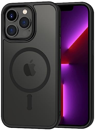 CACOE Magnetic Case for iPhone 13 Pro Compatible with MagSafe,Cover Protective Shockproof Anti-Fingerprint Black