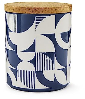 Cooksmart Bauhaus Geo Ceramic Airtight Storage Jars with Lids | British Designed, Airtight Seal, Food Storage, Pasta And Rice Container, Kitchen Organisation, Durable Ceramic, Easy Clean