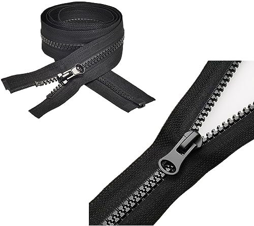 2 pezzi cerniera lampo nylon Cucitura su misura cerniera invisibile Usato per cappotti, pantaloni, Sostituisci la cerniera (chiusura lampo 120 cm)