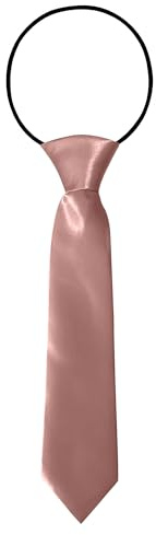 FATASH Kinder-Krawatten mit Schlaufe, elastische, schmale Krawatte zum Anklipsen, einfarbige Satin-Seidenkrawatten für Kleinkinder und Jungen, geeignet für Geburtstagsfeier, Hochzeit, staubiges Rosa