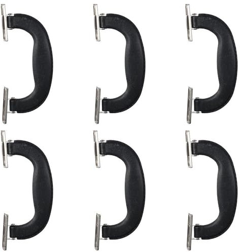 napkery Gepäckzug, 6 Stück, 150 x 58 mm, Zubehör, Kunststoff, stabiler schwarzer langer Griff für Koffer, Kofferraum, Gitarre, Spieluhr