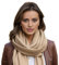 LA FERANI Damen Kaschmir Schal dünn Herbst Winter 185x65 Kaschmirschal beige Halstuch formell stilvoll elegant Wollschal Wolle Uni Farbe Damenschal (Beige)