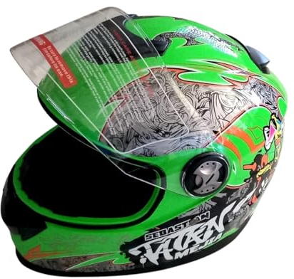 Kinder Integralhelm Mejia – Motorradhelm für Kinder, ABS-Schale, robuster Kinderhelm für Downhill, Quad und Motocross, hellgrün (XS)
