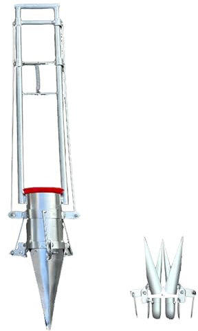 CYzpf Manual Transplanter,Gardening Seeder Fertilizer Applicator Seedling Planter Garden Tool,for Fertilize,sowing.galvanized Iron Single-Handle 3 Openings,10CM,XL:20CM