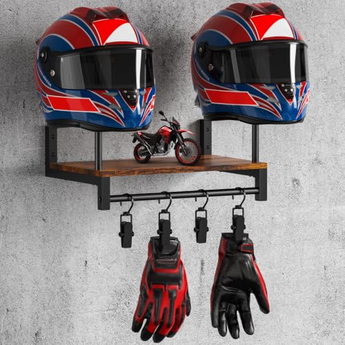 THYGIFTREE Helmhalter Wandhalterung, Motorradhelmhalter Plattenständer Display Organizer mit Motorradzubehör Helmaufhänger Wandhalterung für Fußballmotorräder