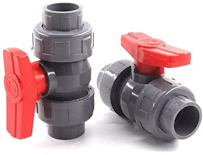 1~5Pc 20~50mm PVC Pipe Ball Valve Garden Irrigation Water Pipe Connector Fittings Aquarium Fish Tank Tube Joint Shut Valve 1Pcs(Inner Dia 50mm,2pcs)