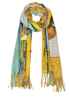 QUEEN HELENA Varm tung vinterhalsduk wrap sjal sjal rund hals mönster dam SC22-9, SC22-11 Gul, one size