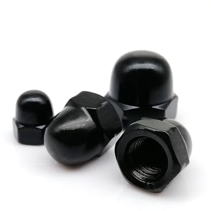 5/10 Stück DIN1587 M3 M4 M5 M6 M8 M10 M12 Schwarz 304 A2-70 Edelstahl Sechskant Hutmutter Dekorative Abdeckung Halbkuppelmutter(5pcs M10)