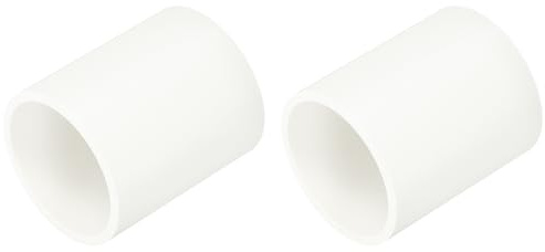 sourcing map 1-1/4 PVC Pipe Coupling Adapter, 2 Pcs Pipe Fittings Slip Socket Connectors for DIY PVC Shelf Garden Support Structure Storage Shelf, White