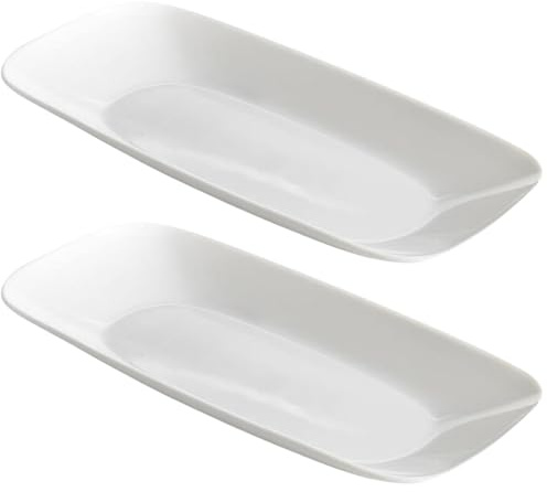 Corelle Square Round 10-1/2-Inch Serving Tray, Pure White - Pack of 2