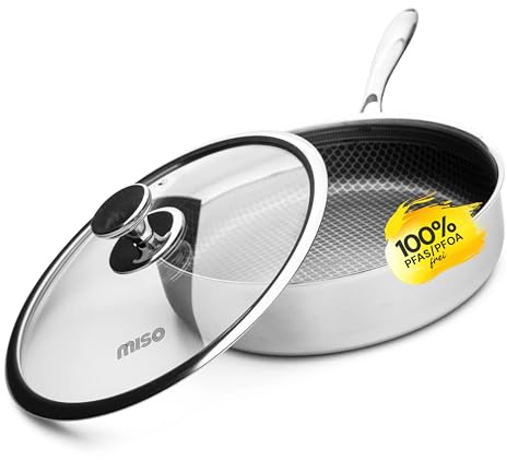 MISO Schmorpfanne 28 cm Diamond Dust Keramik Antihaft, Hochwertige Sautepfanne für alle Herdarten inklusive Induktion, Kratzfest, PFAS-frei, Ergonomischer Griff