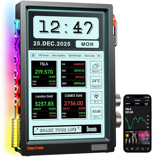 Divoom TimesFrame – 10.1 WiFi 6 Digital Picture Frame & Smart Desk Display, No Subscription | 64GB | Send Photos, Videos & AI Styles + Live Widgets (Weather, Calendar, etc)–Perfect Personalized Gift