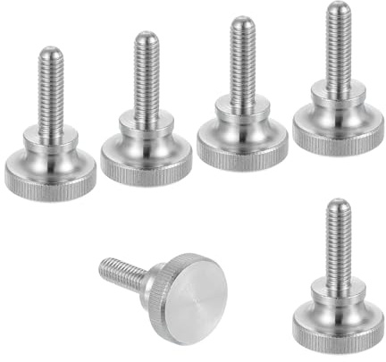 sourcing map Lot de 6 vis moletées M6 x 20 mm, vis moletées à tête diamant en acier inoxydable 304, boulons à tête moletée métriques avec boutons de préhension à l'épaule, attaches filetées serrées à