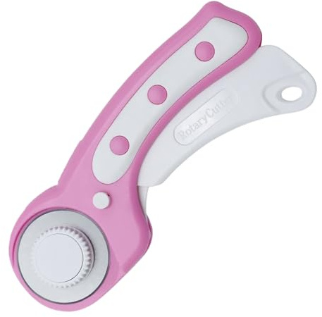 Cutter rotatif pour tissus, coupe rotative 45 mm pour matériaux épais, outil de coupe avec verrouillage de sécurité et poignée ergonomique pour tissu cuir papier feutre