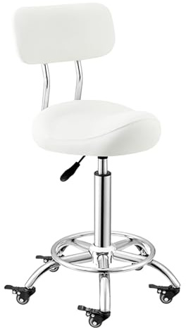 Chaise de selle avec support dorsal et roues – Tabouret de selle ergonomique pour tatouage, salon, bureau et clinique (couleur 3) – Confort et mobilité pour les professionnels