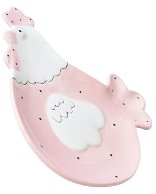 Healifty Plat à Biscuits En Céramique Rose De Poule, Assiette à Dessert Multifonction Épaisse, Utilisation Pour Maison, Pique- Et Fêtes