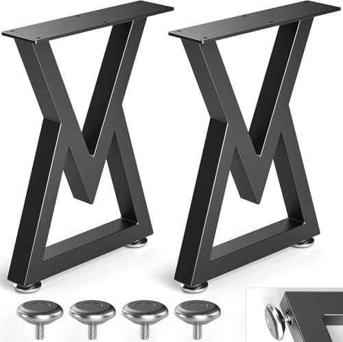 Likapop 36 Metall Tischbeine, V-Form 2er-Set, 45x91cm, Schwarz | starker Stahl, Rostschutz, rutschfest, Traglast 150 kg, minimalistisch, für Wohnzimmer, Landhaustisch, Werkbank