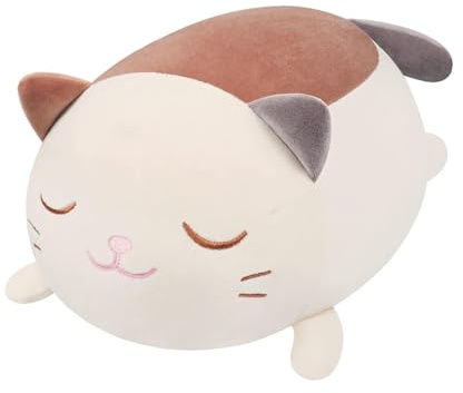 Lempefe Katze Plüschtier Kawaii Tier Kissen Flauschige Kissen für Kätzchen Puppe Komfort Spielzeug Kissen Plüsch für Kinder Kissen realistische Tiere für Weihnachten, 33,7 cm
