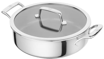 ZWILLING Peak serveringspanna med 2 handtag 26 cm med glaslock, Ceraforce HyCoat, 18/10 rostfritt stål