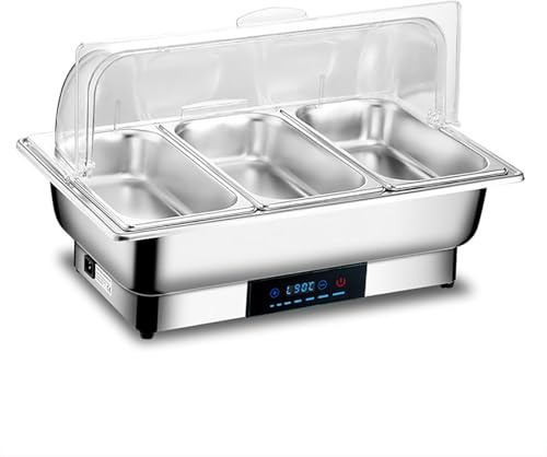 Scaldavivande 8qt, Set da Buffet Elettrico per Scaldavivande, 1-3 Teglie, Server E Scaldavivande, Display Digitale, Scaldavivande, Scaldavivande in Acciaio Inossidabile, per Buffet, 1/3pan, 5pcs