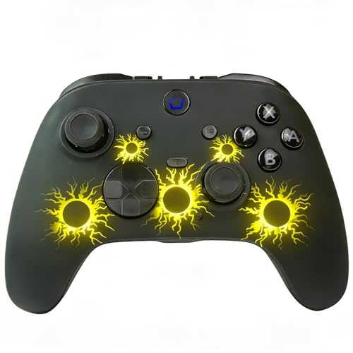 gamtooy RGB LED Switch Controller, Wireless Pro controller for Switch/Lite/OLED with Programmable Buttons, Turbo Function, Wake up, Gyros, Vibration and Screenshot (Black sun)